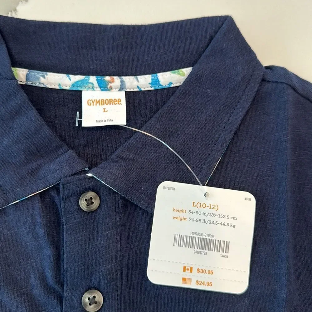 Gymboree Boys Collared Shirt. Large 10-12. NWTs. Super soft T.